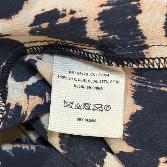 Maeve Black & Tan Animal Print Blouse, Size Medium - Picture 5 of 8